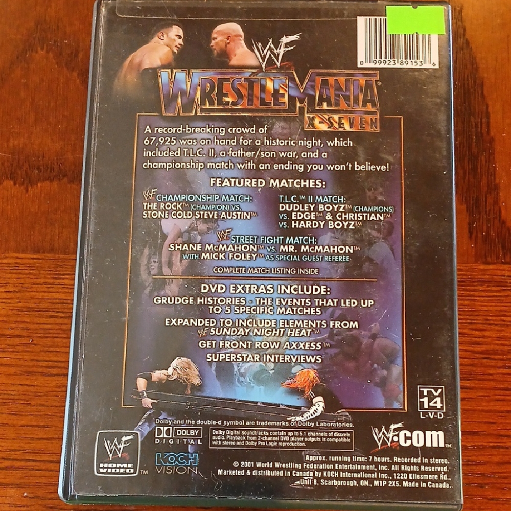 WWF Wrestlemania X7 2 Disc DVD 2001 Wrestling ~ Complete ~ Rare 17 X-Seven - Picture 2 of 6